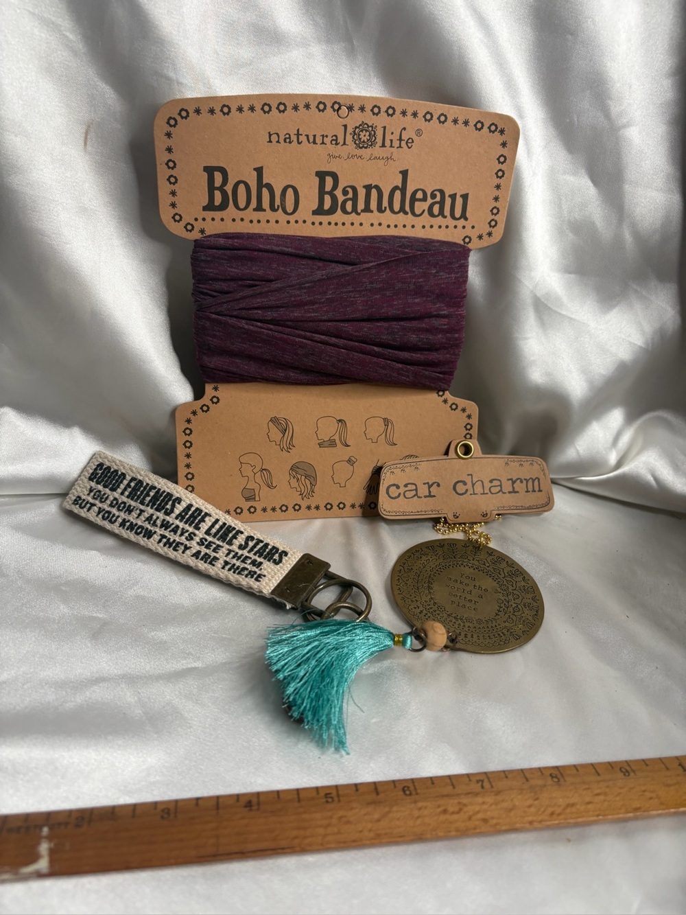LOT OF NEW NATURAL LIFE ITEMS KEY CHAIN BANDEAU & HANGING CAR CHAIN